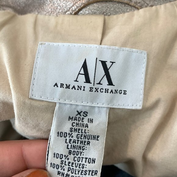 Armani Exchange pale gold leather jacket - Picture 8 of 9